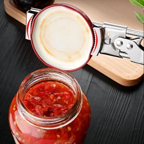 Jar Opener Bottle Opener, Adjustable Jar Openers, Multifunctional Stainless Steel Jar Lid Opener Gripper Can Opener for Weak Hands, Seniors with Arthritis, Manual, Kitchen Accessories