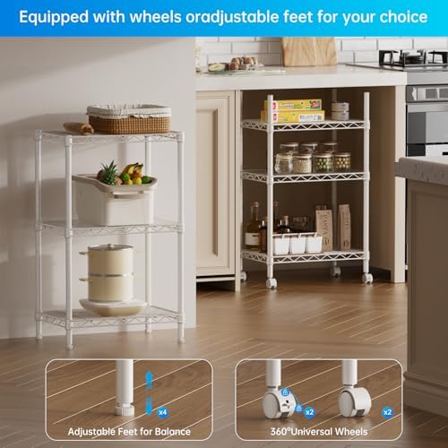 SINGAYE Small Shelves Kitchen Storage Shelf Wire Shelving Metal Adjustable