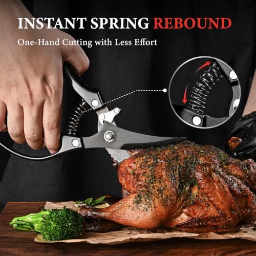 Emojoy All-Metal Kitchen Poultry Shears with Titanium Coated Blades
