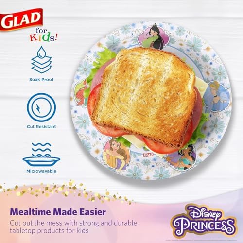 Glad for Kids Disney Princess Disposable Paper Plates, 8.5 in, 40 Ct, 2-Pk