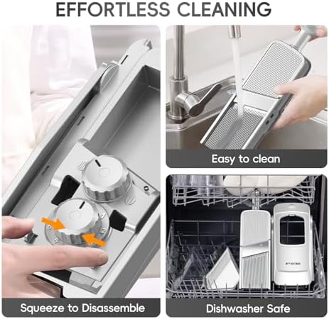 Safe Mandoline Slicer for Kitchen, Vegetable & Food Cutter, Easy to Clean