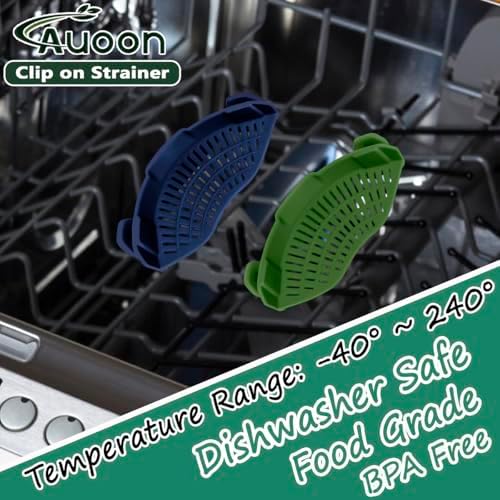 AUOON Clip On Pot Strainer Silicone, Standard 8.86 x 3.55in, Navy