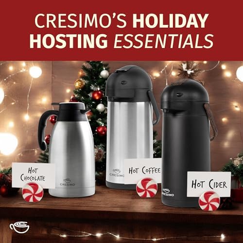Cresimo Thermal Coffee Carafe 68oz / 2L - 12 Hours Hot Beverage Dispenser