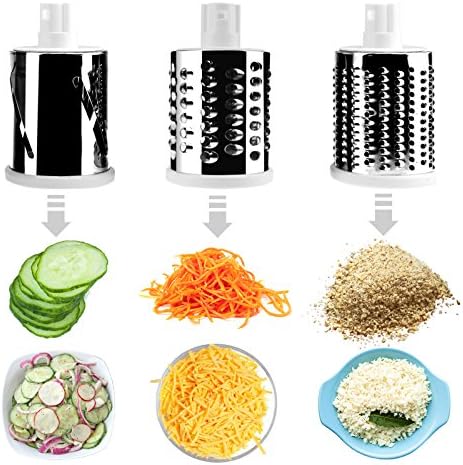 Round Mandoline Drum Slicer Rotary Cheese Grater Veggie Slicer Vegetable Carrot Shredder Nut Chopper Blue