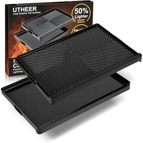 Utheer 23 x 16 Inch Cast Iron Aluminum Griddle for Gas Grill & Stove Top
