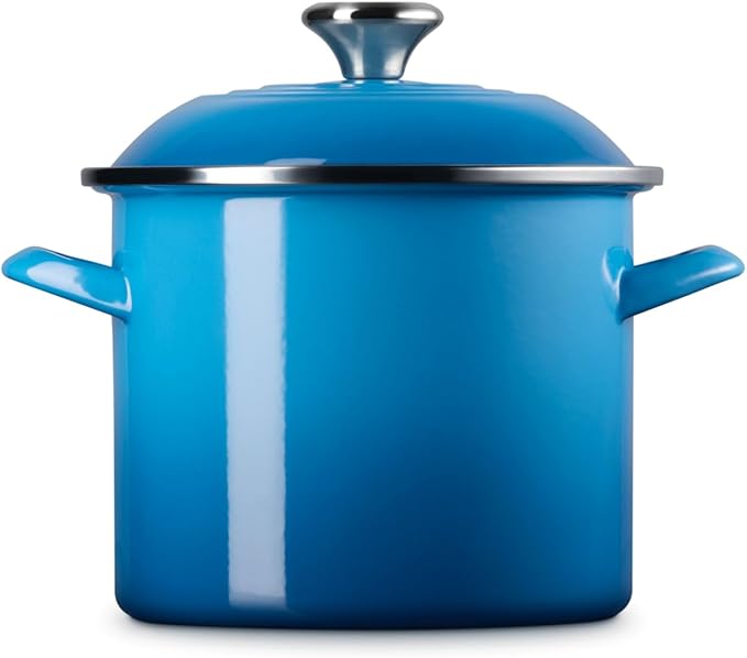 Le Creuset Enamel on Steel Traditional Stockpot, 6 qt., Marseille with Stainless Steel Knob