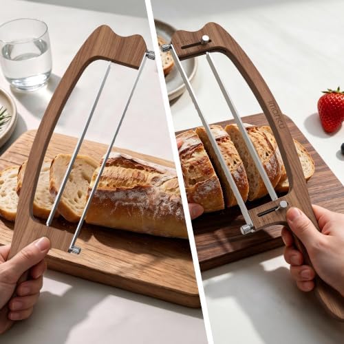 imarku 10 Inch Bread Slicer,Adjustable Thickness Homemade Bread Knife