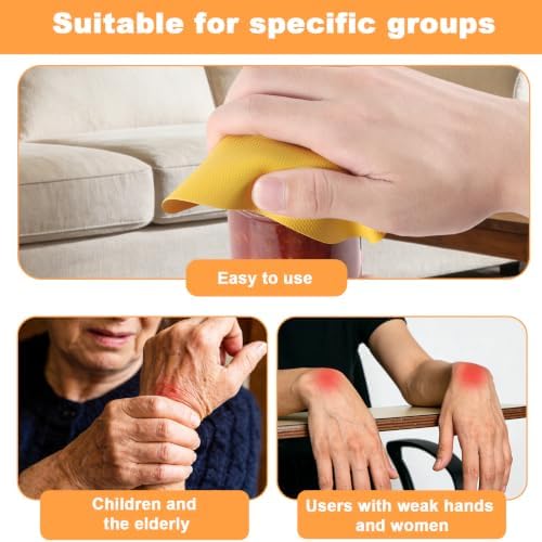 LUTER 4pcs Jar Opener Gripper Pad for Seniors with Weak Hands, Rubber