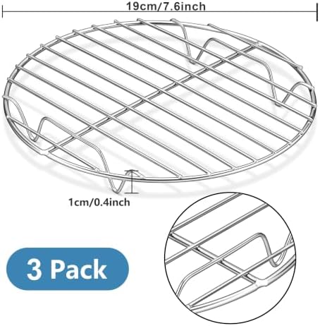 Herogo 3 Pack Steaming Cooling Racks, 7.6 inch Round Baking Canning Racks