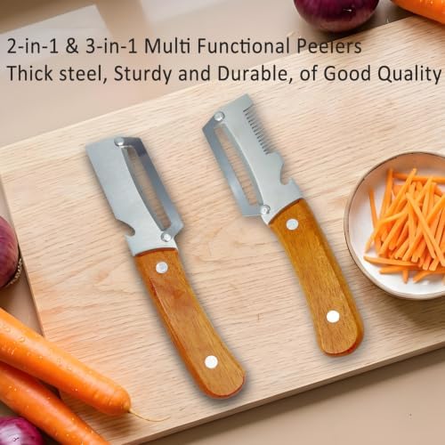 2PCS Multifunctional Vegetable Peeler for Kitchen, Scallion Shredder