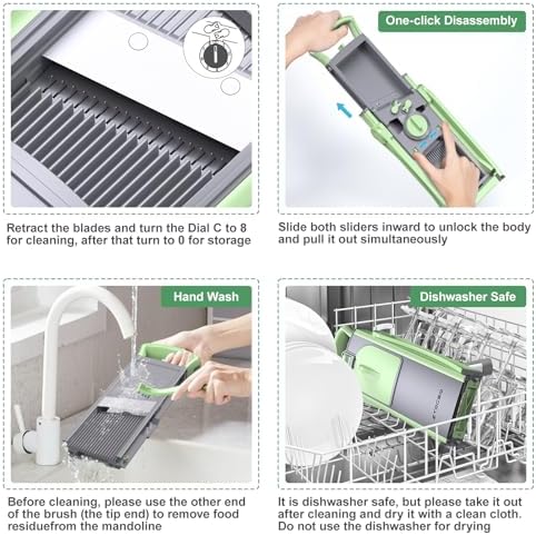 All in 1 Upgraded Version Safe Mandoline Slicer for Kitchen, Veggie Slicer
