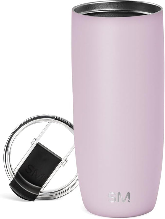 Simple Modern Voyager Tumbler with Flip Lid | Travel Coffee Mug | Insulated Stainless Steel Cold Brew Iced or Hot Coffee Cup | Gifts for Women Men Her Him | 20oz, Lavender Mist
