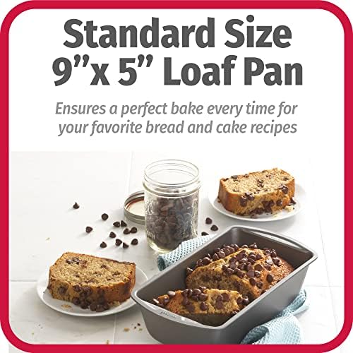 GoodCook Nonstick Loaf Pan 9 x 5-Inch Heavy-Duty Steel Bakeware with Easy-Clean Non-Stick Coating, Oven & Dishwasher Safe Pan for Meatloaf Breads Lasagnas Casseroles & More, Set of 2, Gray (Pack of 6)