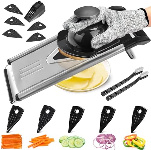 mandoline slicer, mandoline slicer for kitchen,Stainless Steel mandolin slicer,Vegetable Slicer,mandoline food slicer,slicer vegetable cutter,Cut-Resistant Gloves，
