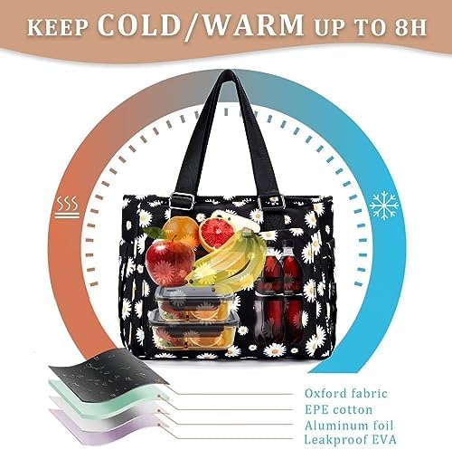 HSHRICH Insulated Lunch Bag Women - Large Tote Lunch Box For Work