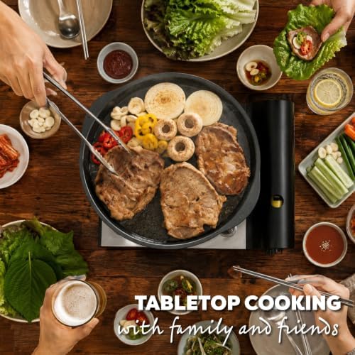 TECHEF - Korean BBQ Nonstick Grill Pan, KBBQ Grill Pan, PFOA-Free, Dishwasher Oven Safe, Made in Korea (Black)