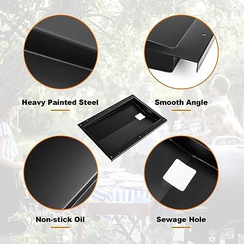 Uniflasy 69804 Grease Tray with 67047 Catch Pan for Weber Spirit 300 Series Gas Grills,Spirit E310 E320 E330 S310 S320 S330 Grills,Drip Tray with 10 Pack Aluminum Foil Liner,Replace Weber 69804 67047