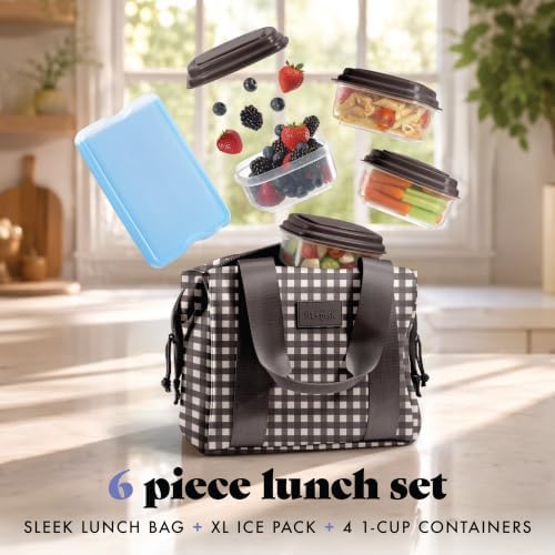 Fit & Fresh Remi Neoprene Lunch Bag for Women w/Ice Pack & Containers