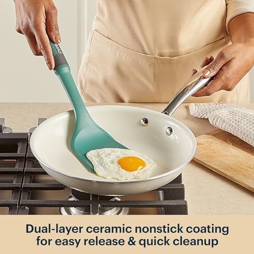 Pyrex 7-Piece Ceramic Cookware Set, Pots and Pans with Lids & Handles