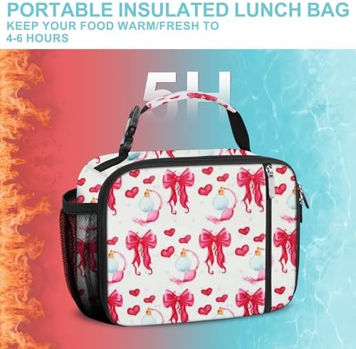 esouler Lunch Box Kids Insulated Lunch Bag for Boys & Girls Durable Children Lunchbox for School with Water Bottle Holder-Bowknot