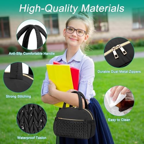 Coobiiya Lunch Box Lunch Bag for Women Men,Reusable Cute Lunch Pail bag,Leakproof,Insulated LunchBox Tote Compact 10L, Cooler Lunch Container for Work Travel Office
