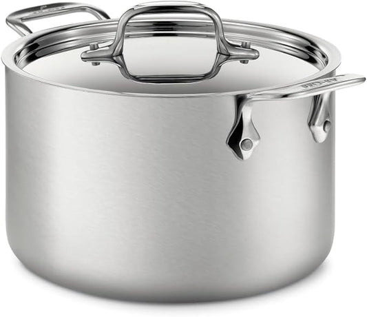 All-Clad D5® Stainless Steel Core 4 Quart Soup Pot With Lid - Made in the USA - The Upgrade for Supremely Even Heat- Oven Safe & Induction Compatible Cookware