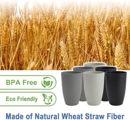 Unbreakable Water Cup, 20 OZ Plastic Glasses Drinking (BlackGrey)