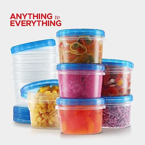 Tafura Freezer Containers, 10 Pack, 16 Oz, Leakproof BPA-Free Lids