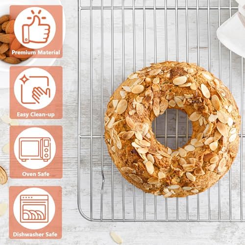 P&P CHEF 4 Pcs Baking Wire Rack for Cooling, 8.6 + 9.7+ 11.6 + 15.3 Inch