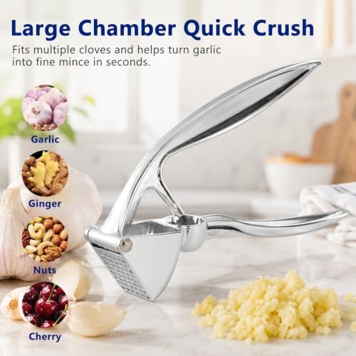 Garlic Press, Rust Resistant Garlic Crusher and Mincer