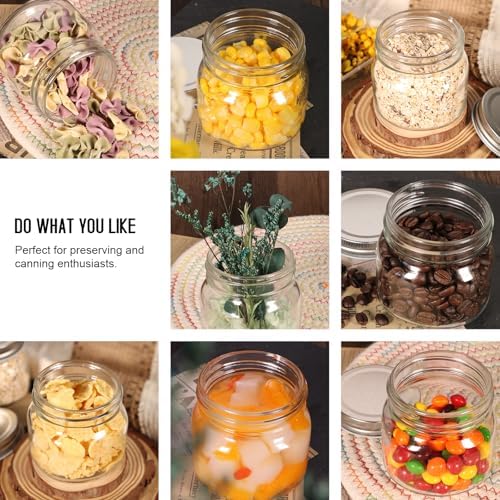 Glass Mason Jars, 8oz Regular Mouth Canning Jar with Airtight Lids, 8 Pack