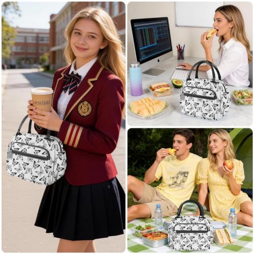 Lunch Bag Women Stylish Quilted Lunch Boxes for Adult Fit and Fresh Cooler Insulated Lunchbox for Work Cute Small 11 Liters Compact Lunchbag Waterproof
