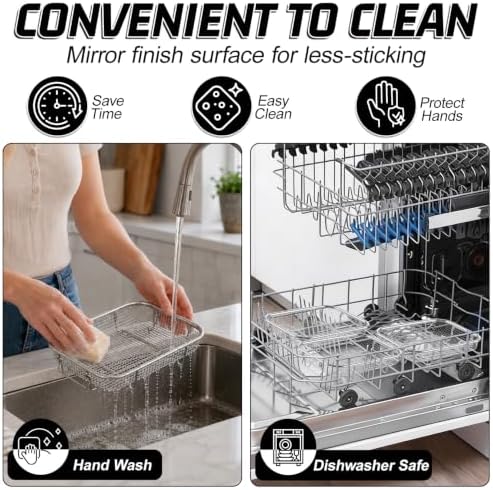 P&P CHEF 8.7 Inch Air Fryer Basket for Oven, Air Fryer Rack, 3 Pieces