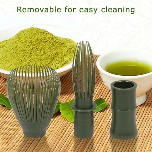 Matcha Whisk, Reusable Resin Matcha Whisk Easy to Clean Stirring Tool for Japanese Matcha Green Tea Ceremony (Green)