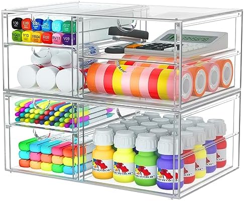 caktraie Acrylic 7-Drawer Makeup & Storage Organizer for Bath,Desk
