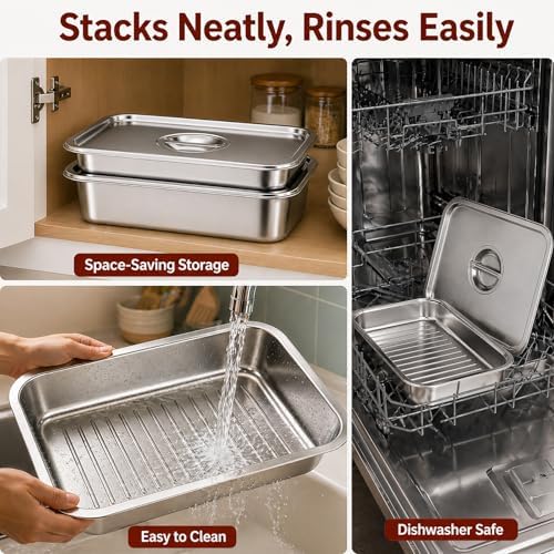 Grill Prep & Serve Tray Set with Lids 5-Piece Grill Carry System