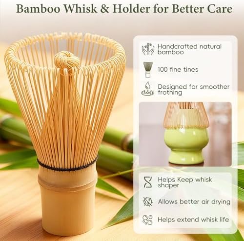 Matcha Whisk Set with Ceramic Bowl & Bamboo Chasen