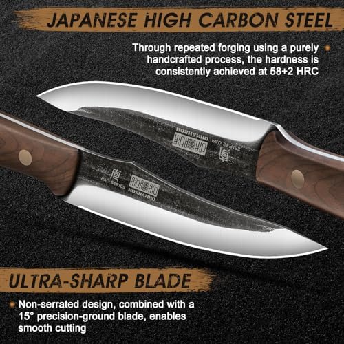 HOSHANHO Steak Knives Set of 6, Sharp 4.5" Non Serrated Steak Knife Set