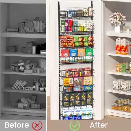 ElegantArray 9-Tier Pantry Door Organizer, Black