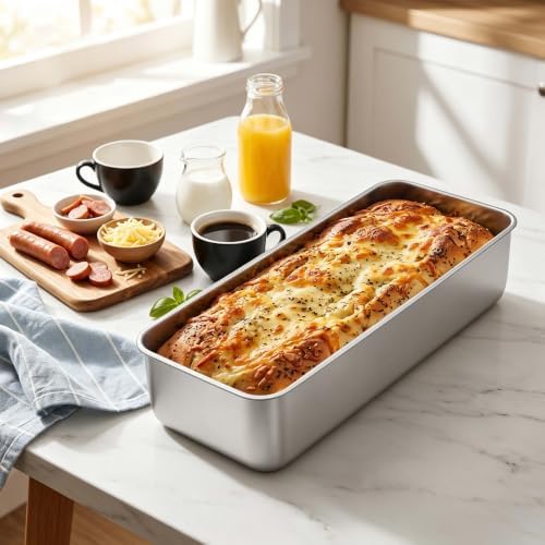 Homikit 12x5 Inches Stainless Steel Loaf Pans, Large Bread Pan Set of 3