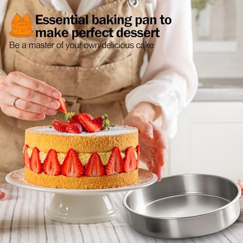 9 Inch Round Cake Pans Set of 2 with 100 Pieces Parchment Paper