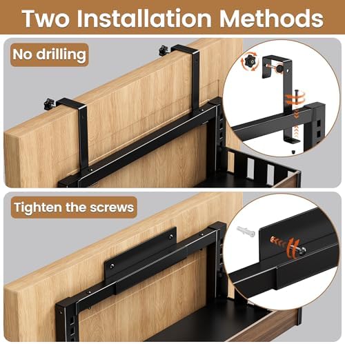 POKIPO 6 Tier Over The Door Pantry Organizer, 2-in-1 Door Hanging or Wall Mounted Spice Rack, Large Heavy Duty Pantry Door Storage Seasoning Shelves with Adjustable Basket for Kitchen Bathroom Closet