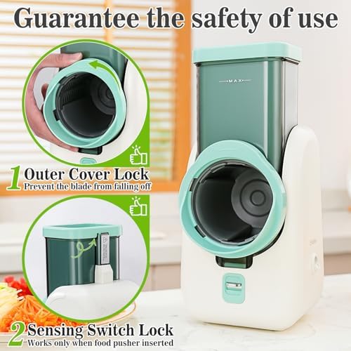 Electric Rotary Automatic Cheese Grater Slicer 6 Stainless Steel Blades