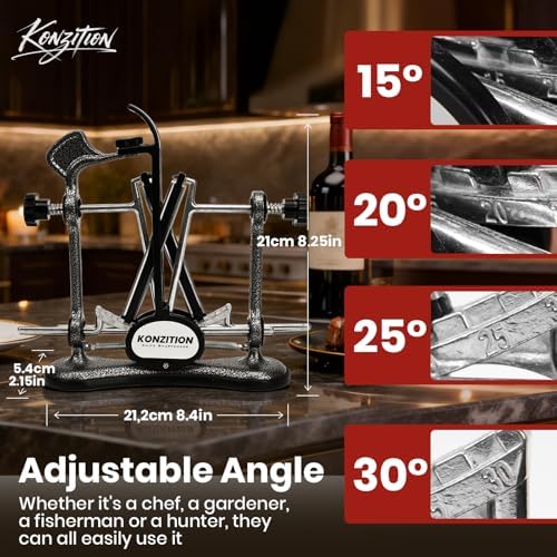 V‑Shape Knife Sharpener, Adjustable‑Angle Diamond Rods, Gray