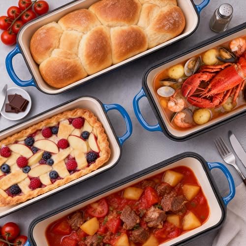 11x5 Inch Cast Iron Loaf Pan with Lid, Sourdough Bread Baking