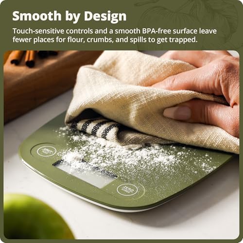 Greater Goods Food Scale, Slim & Compact Build, 1g Precision (Moss Green)