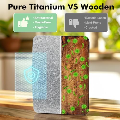 Titanium Cutting Board, Crystallized 100% Pure Titanium, 16 x 11 Inch