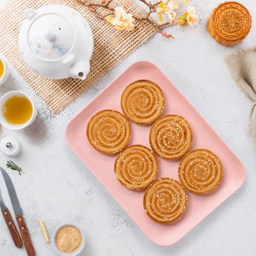 3 Pack Pink Plastic Serving Trays for Party - 8 x 11 Inch - Heavy Duty Pink Dessert Trays for Parties