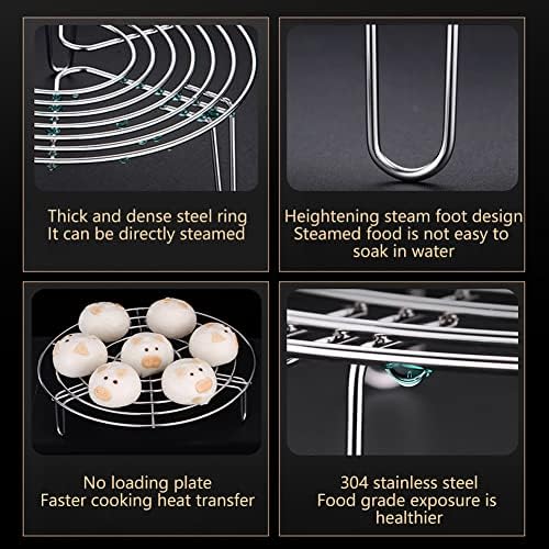2Pcs Steam Rack, Heavy Duty Steaming Rack Stand, Stainless Steel Round Steamer Cooling Rack Trivet, Pot Steamer Insert Food Stand, Steaming Cookware Accessories(Size:19.5cm/7.68in)