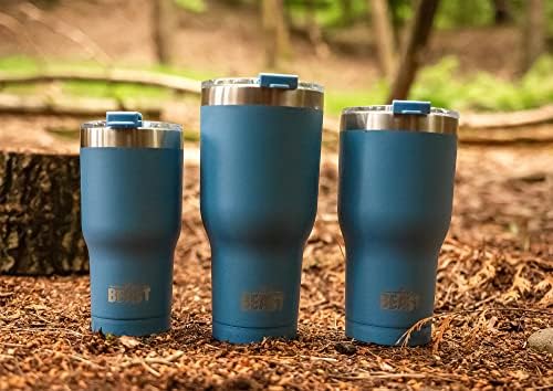 Beast 40 oz tumbler - Vacuum Insulated Tumbler with Straw - Leak Proof Stainless Steel Travel Mug - Double Wall Iced Coffee Cup - Reusable Water Bottle - Gifts for Mom, Women and Men (Stormy Sky Blue)